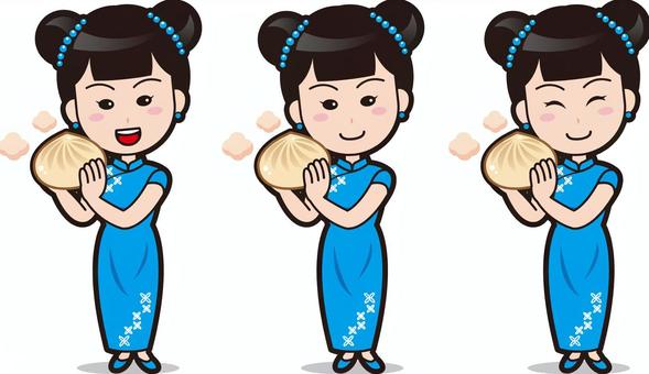 唐人街的招牌女孩(藍·3), JPG, PNG 和 EPS 唐人街的招牌女孩(藍·3), , JPG, PNG 和 EPS