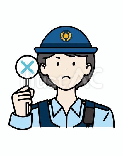 女性警察官青Yシャツ防刃チョッキだめおこ