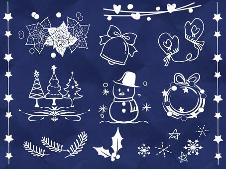 Christmas hand-painted set 02, christmas, line drawing, painting, JPG and PNG