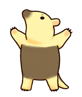 威嚇するアリクイ アリクイ,威嚇,かわいい,動物,生き物,尻尾,ツメのイラスト素材