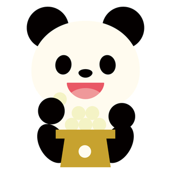 月見団子を食べるパンダ お月見,月見団子,十五夜,動物,キャラクター,団子,秋,パンダ,満月,かわいいのイラスト素材