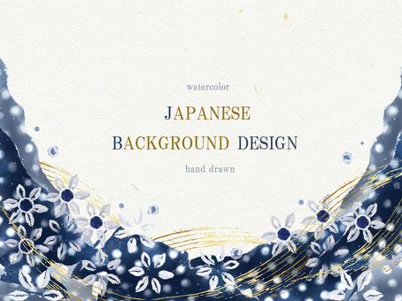 Flowers, waves and polka dots Japanese background 279, JPG, PNG and AI Flowers, waves and polka dots Japanese background 279, , JPG, PNG and AI