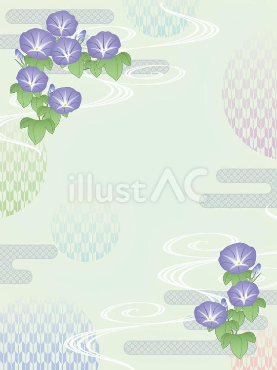 Free Vectors | Morning glory Japanese pattern background 14-Vertical
