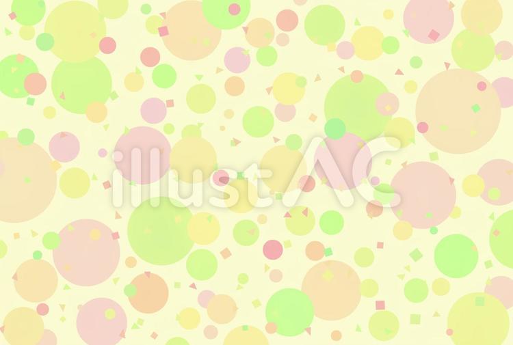 丸三角四角の背景　ピンク　緑　黄色 水玉,背景,ドットのイラスト素材