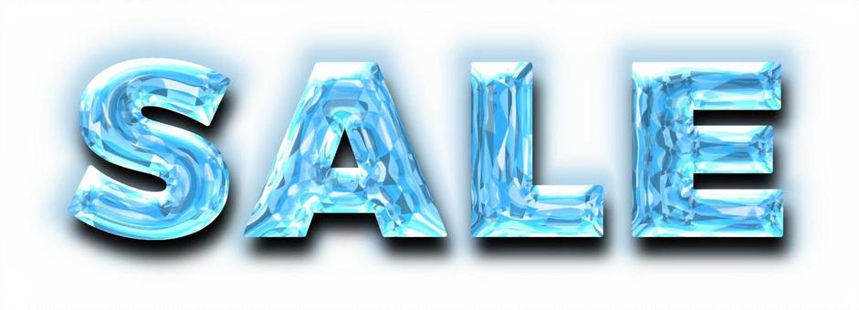 SALEの文字【水色】 sale,水色,ガラス,宝石,クリスタル,立体的,文字,英語のイラスト素材