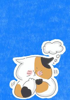 不安な三毛猫ちゃん 不安な三毛猫ちゃん かわいい,不安,怖い,恐怖,妄想,震える,困る,考える,思考,思うのイラスト素材
