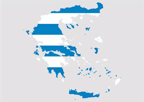 ギリシャの地図（国旗柄） ギリシャ,地図,国旗,外国,海外,地理,土地,国土,地形,世界のイラスト素材