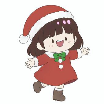 クリスマス×サンタ衣装の女の子② クリスマス,サンタ,サンタクロース,コスプレ,クリスマス衣装,サンタ衣装,冬,プレゼント,女の子,子供のイラスト素材