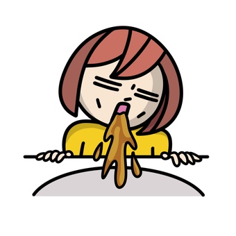 吐く人 吐く,吐物,嘔吐,女性,洗面,上半身,白目,ゲロ,気分悪い,気分不良のイラスト素材