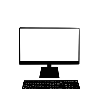 モニターとキーボードのイラスト モニター,パソコン,キーボード,デスクトップ,pc,ディスプレイのイラスト素材