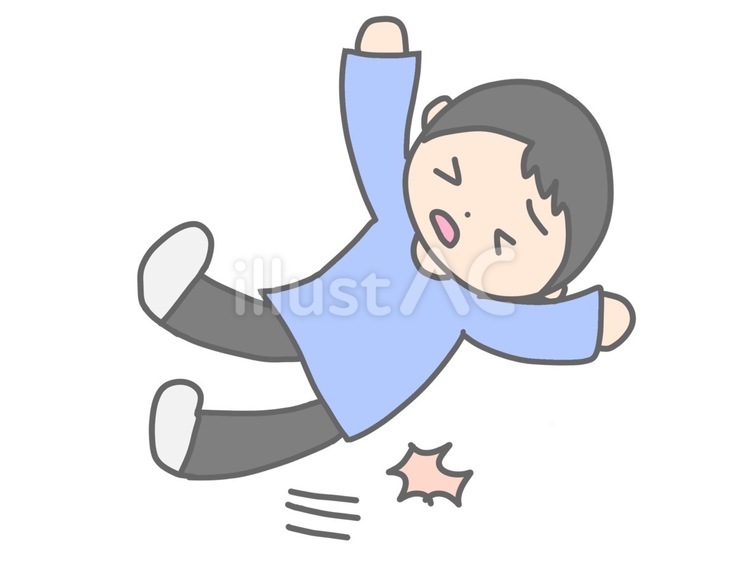 滑って転ぶ男性 男性,滑る,ころぶのイラスト素材