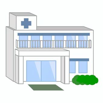 病院の建物(立体) 病院,通院,建物,看板,建築,治療,病気,救急,外来,医療のイラスト素材