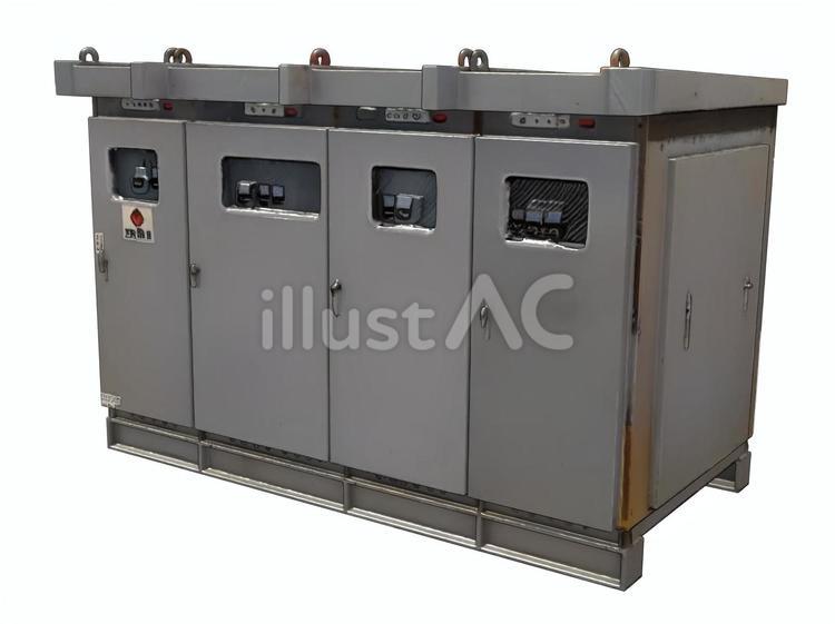 建設土木工事現場電気設備変圧キュービクル キュービクル,電気,受変電設備のイラスト素材