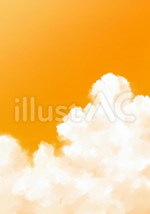 夕暮れと入道雲イラスト No 無料イラストなら イラストac