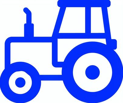 ピクトグラムの青のトラクターです。 ピクトグラム,トラクター,シンプル,農機具,耕運機,農業,機械,田舎,畑,仕事のイラスト素材