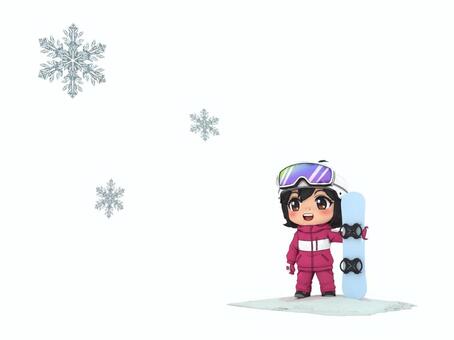 Illustration, snow board, ski resort, winter, 