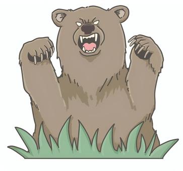 熊出没注意 ヒグマ 熊出没注意 ヒグマ ヒグマ,熊,出没,注意,山登り,注意喚起,野生動物のイラスト素材