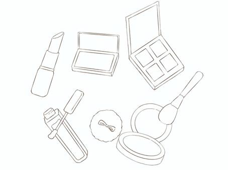 化粧品セット(色なし・文字なし) 化粧品,メイク,用品のイラスト素材