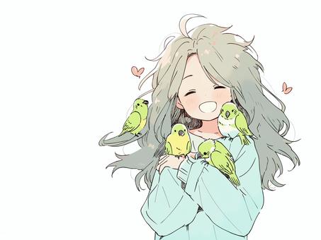 Illustration, parakeet, a pet, sekisei parakeet, 