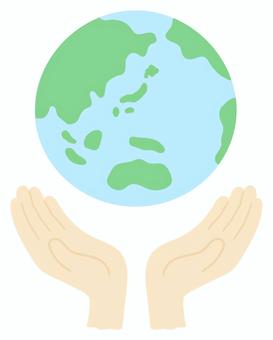 地球と手 地球,sdgs,手,環境,グローバル,世界,平和,支える,エコ,社会のイラスト素材