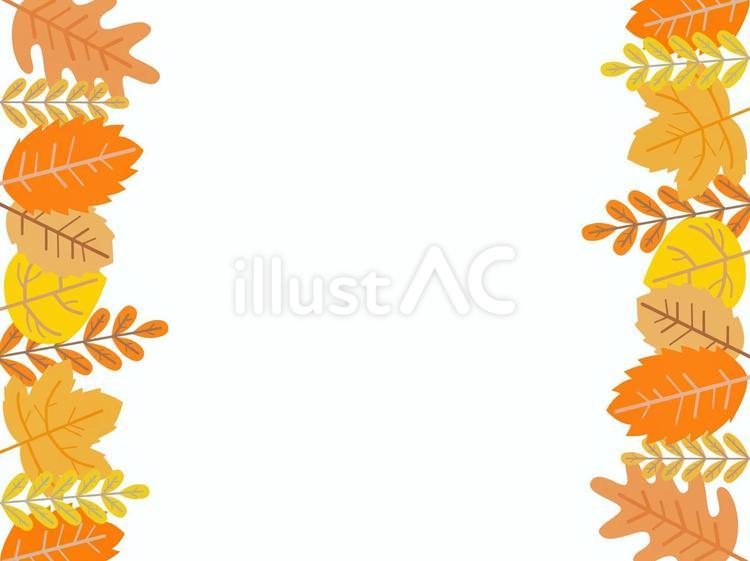 秋らしい紅葉の北欧風シンプルフレーム　1 秋,紅葉,もみじのイラスト素材