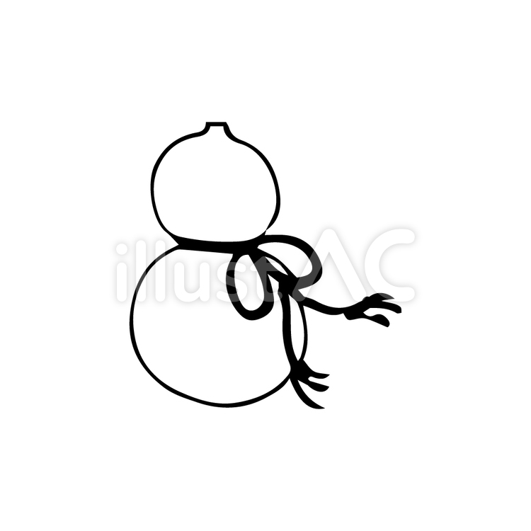 ひょうたん 版画風 モノクロイラスト No 無料イラストなら イラストac