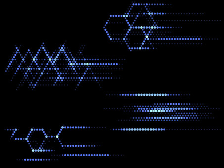 丸ドットの背景素材　サイバー風ブルー 背景,ドット,丸,セット,サイバー,青,装飾パーツ,素材,丸ドット,発光のイラスト素材