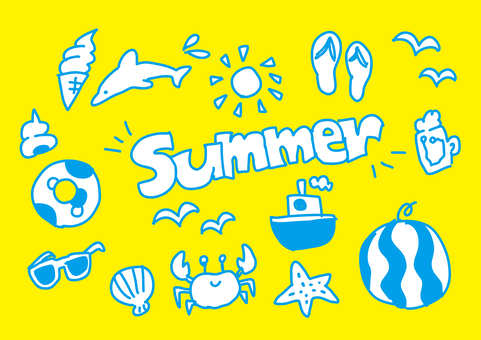 Illustration, summer, dolphin, watermelon, 
