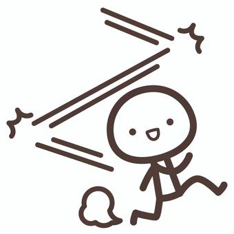 フットワークの軽いシンプル人間 フットワーク,人間,シンプル,走る,進む,ダッシュ,急ぐ,駆ける,駆けまわる,行動のイラスト素材