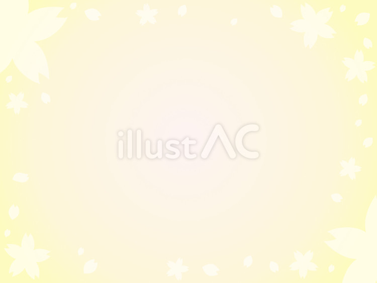 桜シルエットのフレーム水彩背景（黄色） 可愛い,黄色,背景のイラスト素材