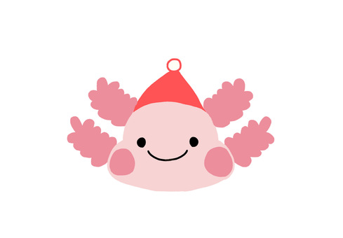 Axolotl Christmas Santa, JPG and PNG Axolotl Christmas Santa, , JPG and PNG