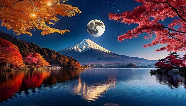 月夜の湖