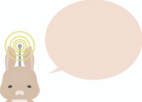 無線電波_接收_兔子_棕色_講話泡泡, JPG, PNG 和 AI 無線電波_接收_兔子_棕色_講話泡泡, 動物, 可愛的, 天線, JPG, PNG 和 AI