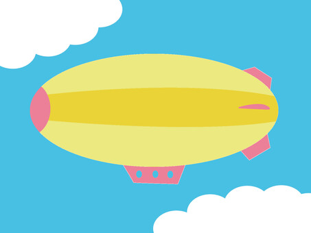 飛行船2 飛行船,乗り物,空,雲,シンプルのイラスト素材