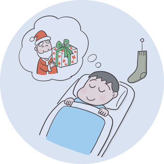 クリスマス クリスマス,プレゼント,子供,ソックス,サンタさんのイラスト素材