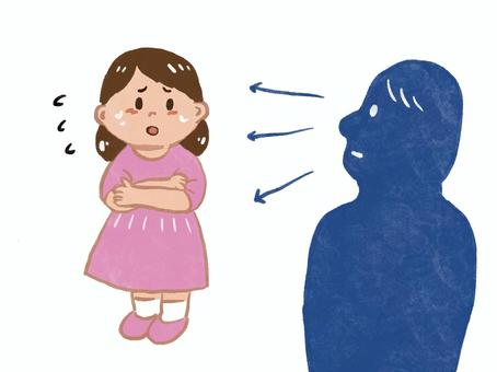 誰かに見られて嫌な思い 性教育,やさしい,手描き,かわいい,子ども,女の子,視線,防犯,自己防衛,不審者のイラスト素材