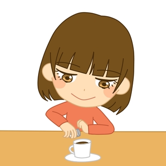 コーヒーと女性 コーヒーと女性 女性,コーヒー,カフェのイラスト素材