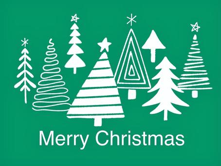 手描き風クリスマスツリー 冬,クリスマス,ツリー,木,森,樹木,植物,自然,雪,雪景色のイラスト素材