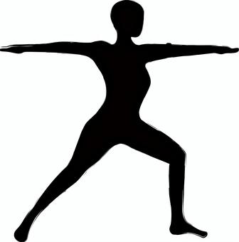 ヴィラバドラーサナⅱ ヴィラバドラーサナⅱ,ヨガ,ヴィラバドラーサナのイラスト素材