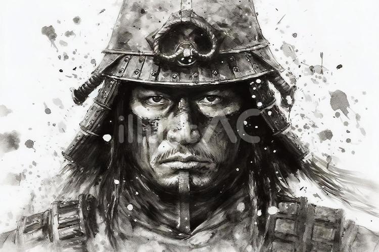 武士の顔 侍,武士,兜のイラスト素材