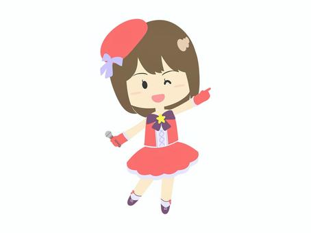 アイドル アイドル,女性,芸能人,歌手,仮装,かわいい,美少女,萌え系,赤のイラスト素材