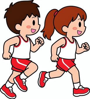 赤のマラソンの人たちです。 マラソン,シンプル,選手,陸上競技,ランニング,短パン,長距離走,競走,持久力,スポーツのイラスト素材