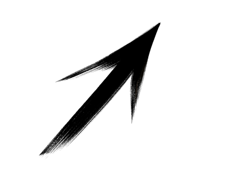 筆線矢印　右上　やじるし 矢印,やじるし,アイコン,方向,手書き,記号,筆線,指示,上向,黒のイラスト素材