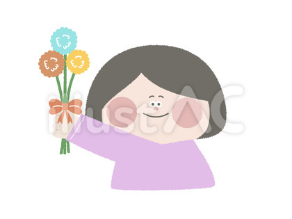 花を渡す女の子