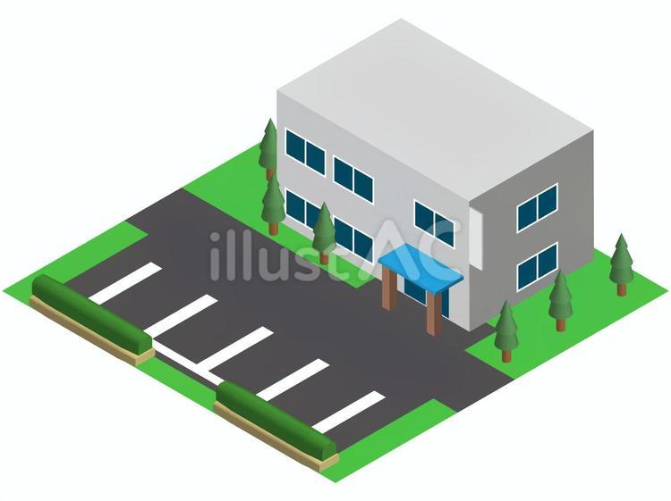 アイソメトリックの小さな施設 公共施設,施設,建物のイラスト素材