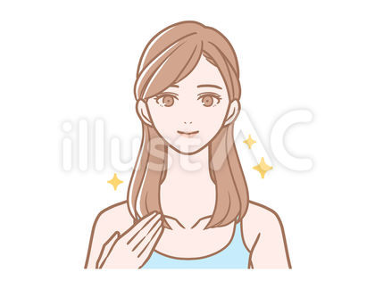 サラサラヘアの女性(キャミソール)_肌色