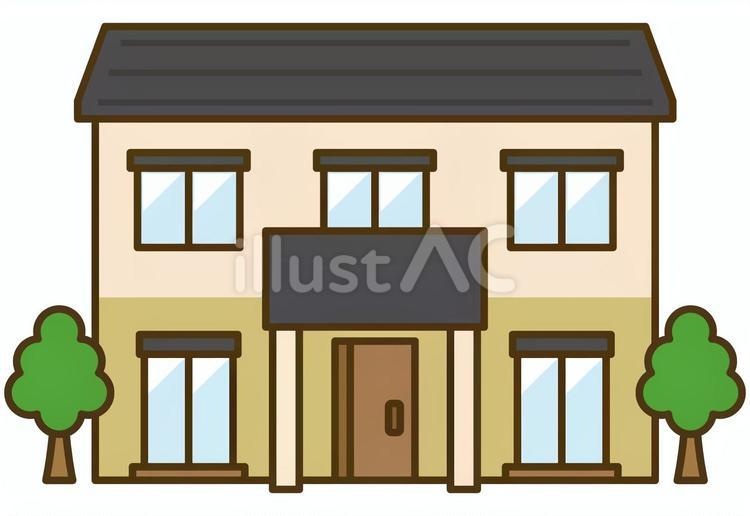 2階建ての高齢者住宅＿老人ホーム 高齢者住宅,老人ホーム,有料老人ホームのイラスト素材