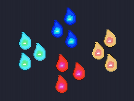 ピクセル炎 ピクセル,炎,火の玉,ドット絵,青のイラスト素材