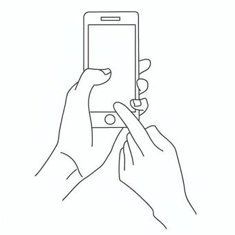スマホを持つ 手,指,スマートフォン,持つ,操作,両手,手元,画面,機械,タッチのイラスト素材