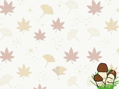 松茸　背景　フレーム 松茸,秋,紅葉,銀杏,どんぐり,きのこ,背景,パターン,シームレス,和風のイラスト素材